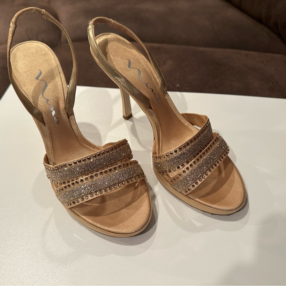 Nina gold sparkly heels